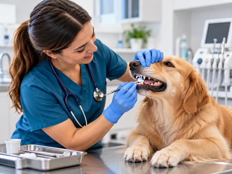 Evaluación dental de un perro